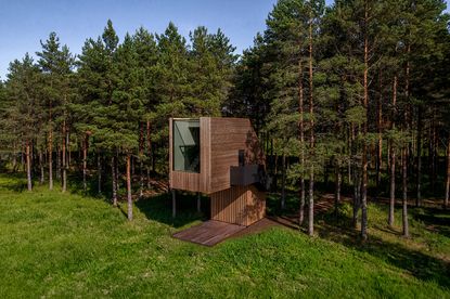 hero exterior of Estonian treehouse Piil by architecture studio Arsenit