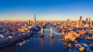 Aerial shot of London Bridge over the Thames
