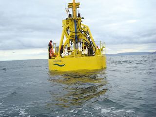 The Wavebob prototype off the coast of Galway, Ireland.