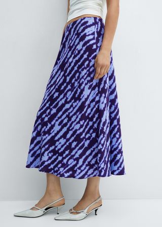 Printed Satin Skirt