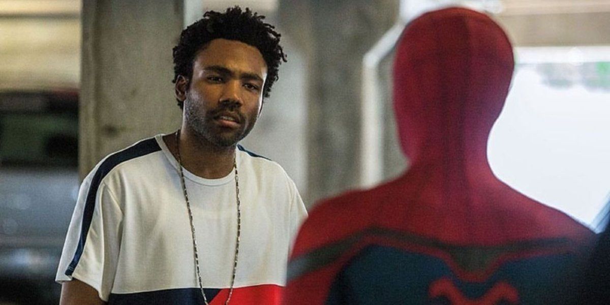 Spider-Man: Homecoming Donald Glover in an interrogation with Tom Holland&#039;s Spider-Man