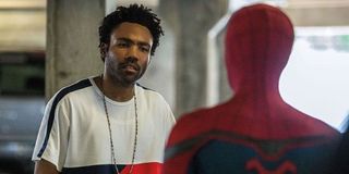 Spider-Man: Homecoming Donald Glover in an interrogation with Tom Holland's Spider-Man