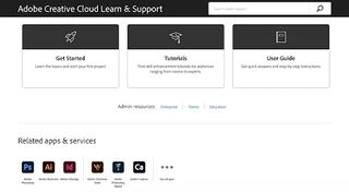 Adobe Creative Cloud's Learn & Support platform in use