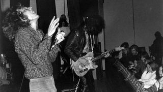 Robert Plant and Jimmy Page performing in Denmark in 1969