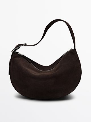 Split Suede Medium Shoulder Bag