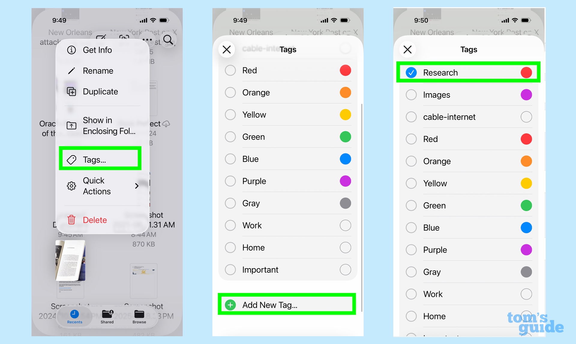 adding tags to documents in preview