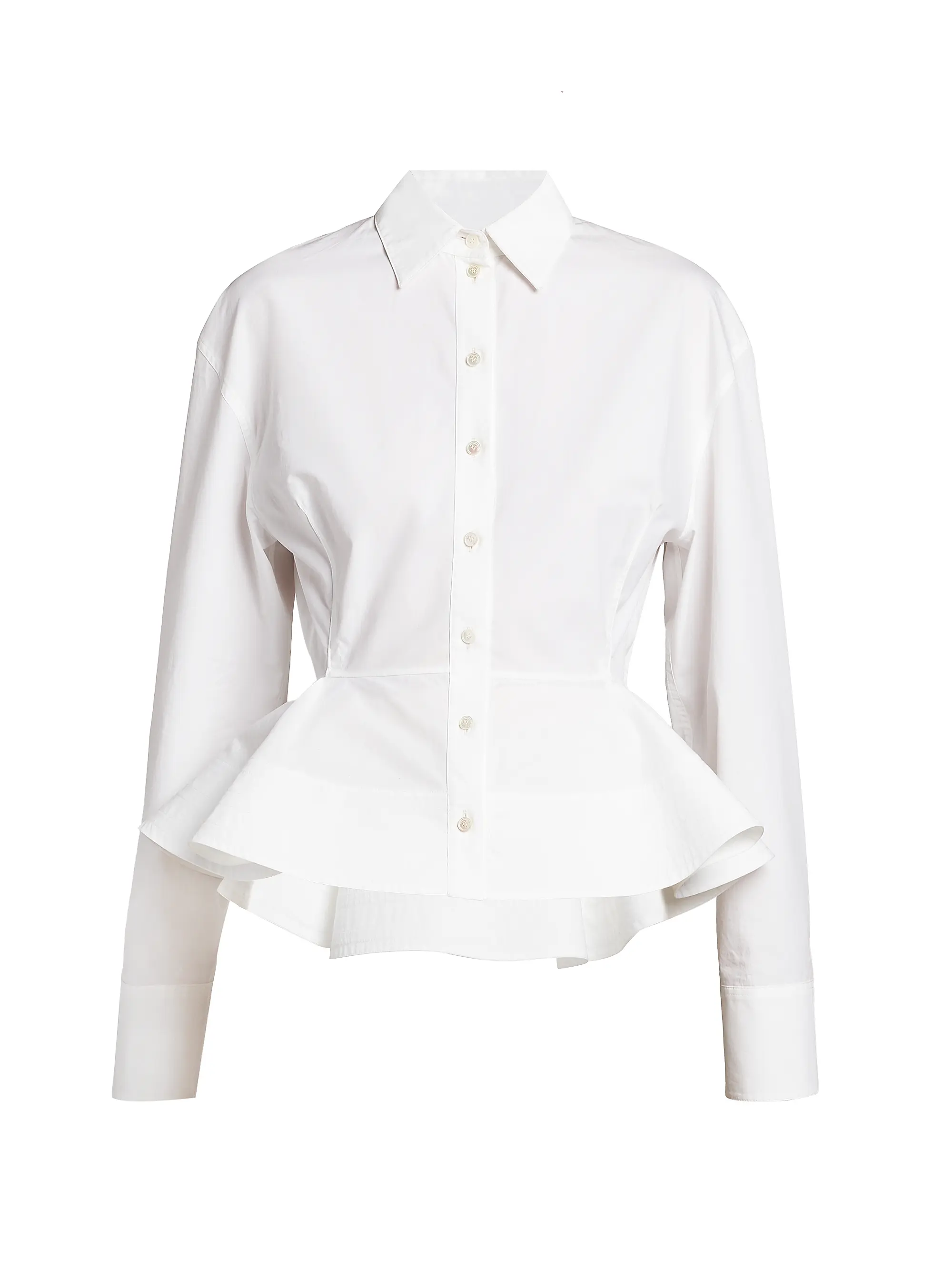 Poplin Cotton Peplum Shirt