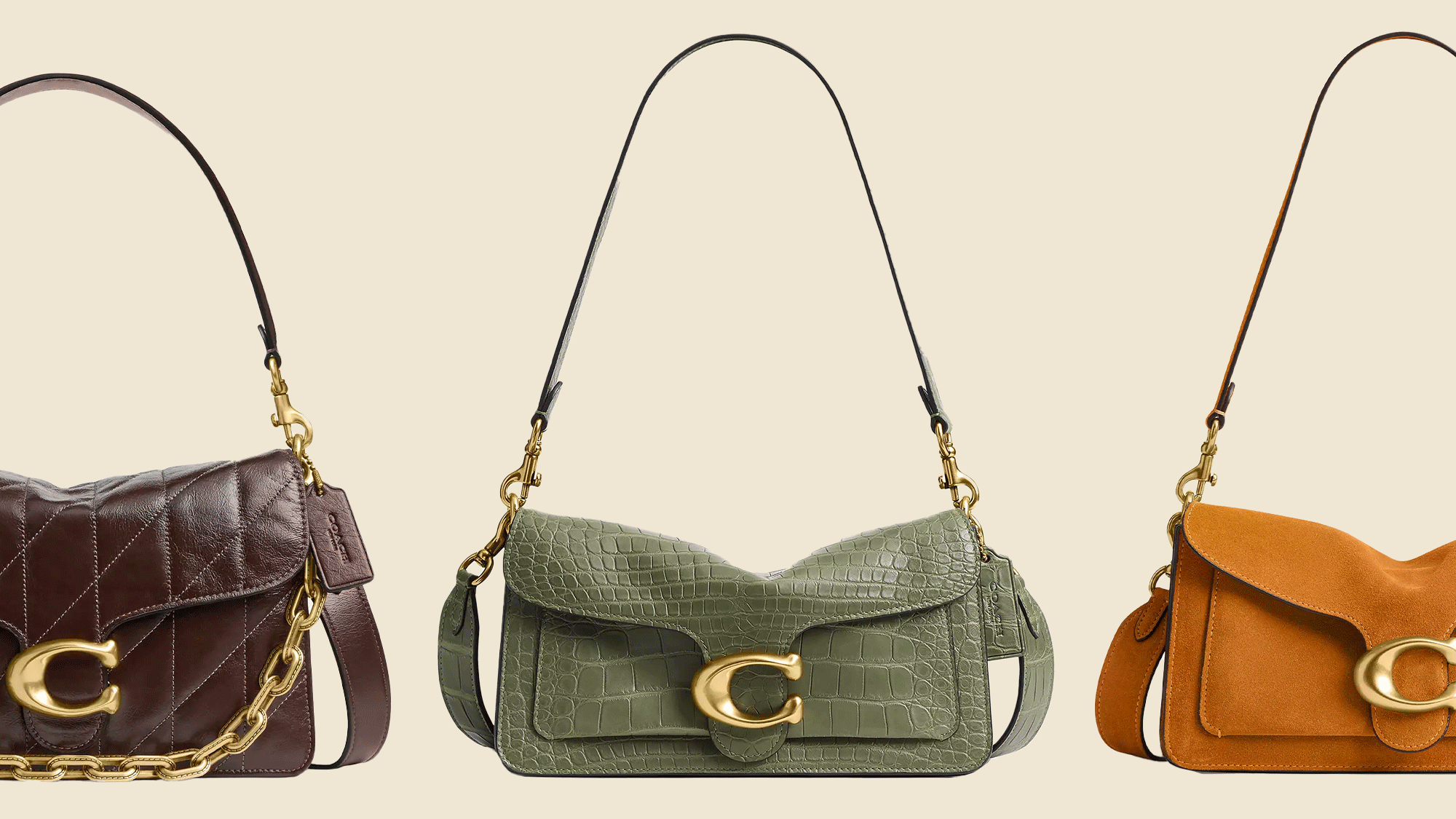 GIF of coach tabby bag