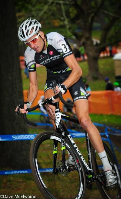 Ryan Trebon (Cannondale Cyclocrossworld.com) riding in third place on lap one