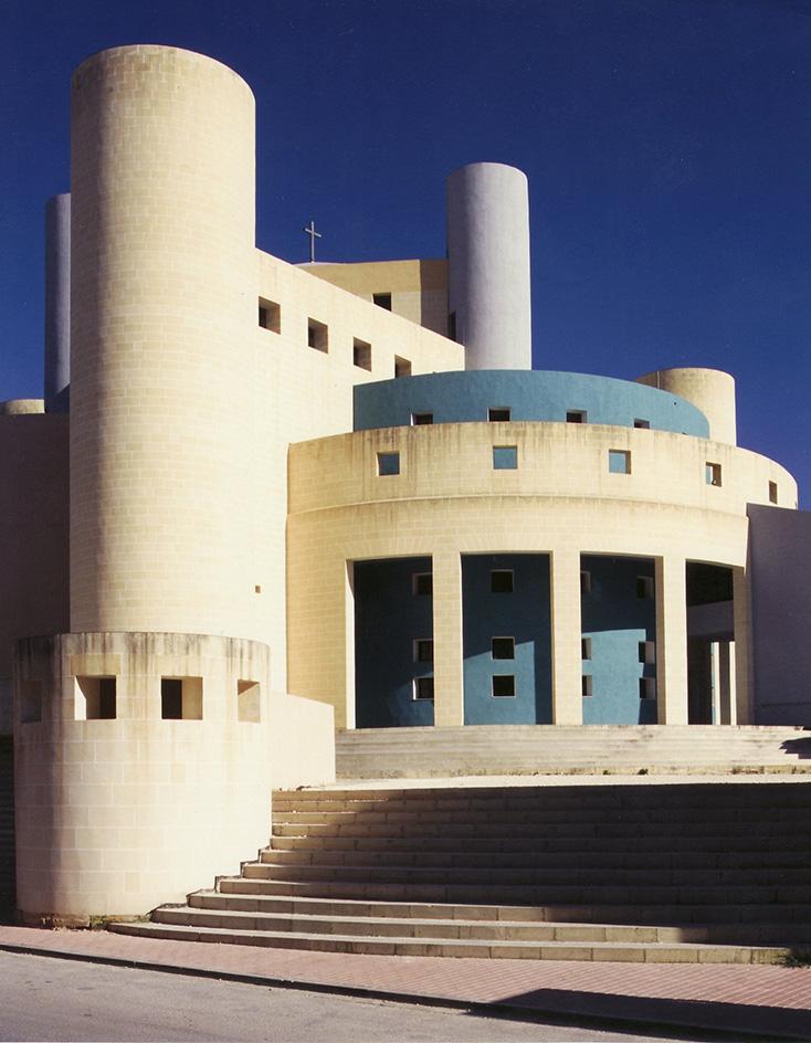 the colourful, postmodernist work of architect Richard England in Malta
