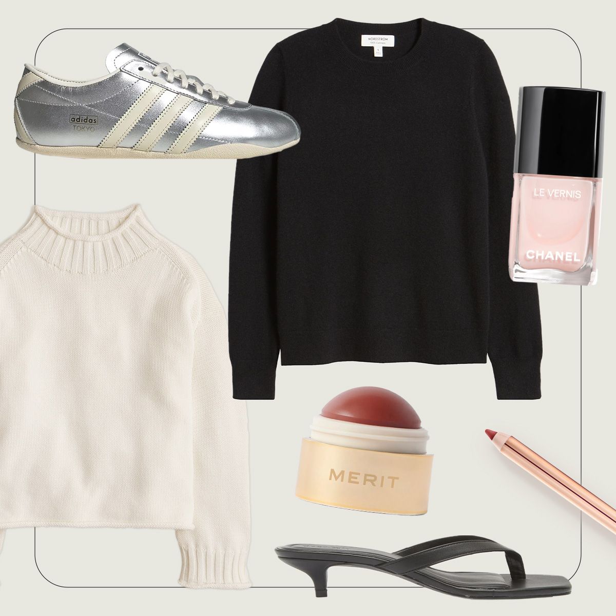 Adidas; J.Crew; Charlotte Tilbury; Nordstrom; Merit; Chanel; Open Edit.