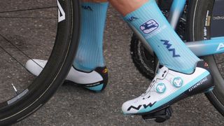 Astana Pro Team's Alexey Lutsenko is sporting team sponsor Northwave's Extreme Pro shoes