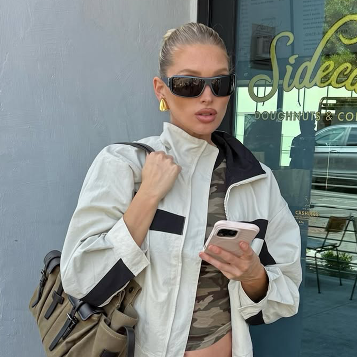 Elsa Hosk wearing CSB Fold Over Leggings