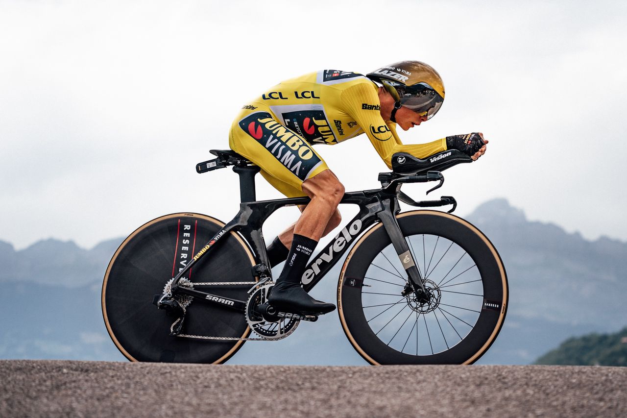 Jonas Vingegaard during a time trial at the Tour de France