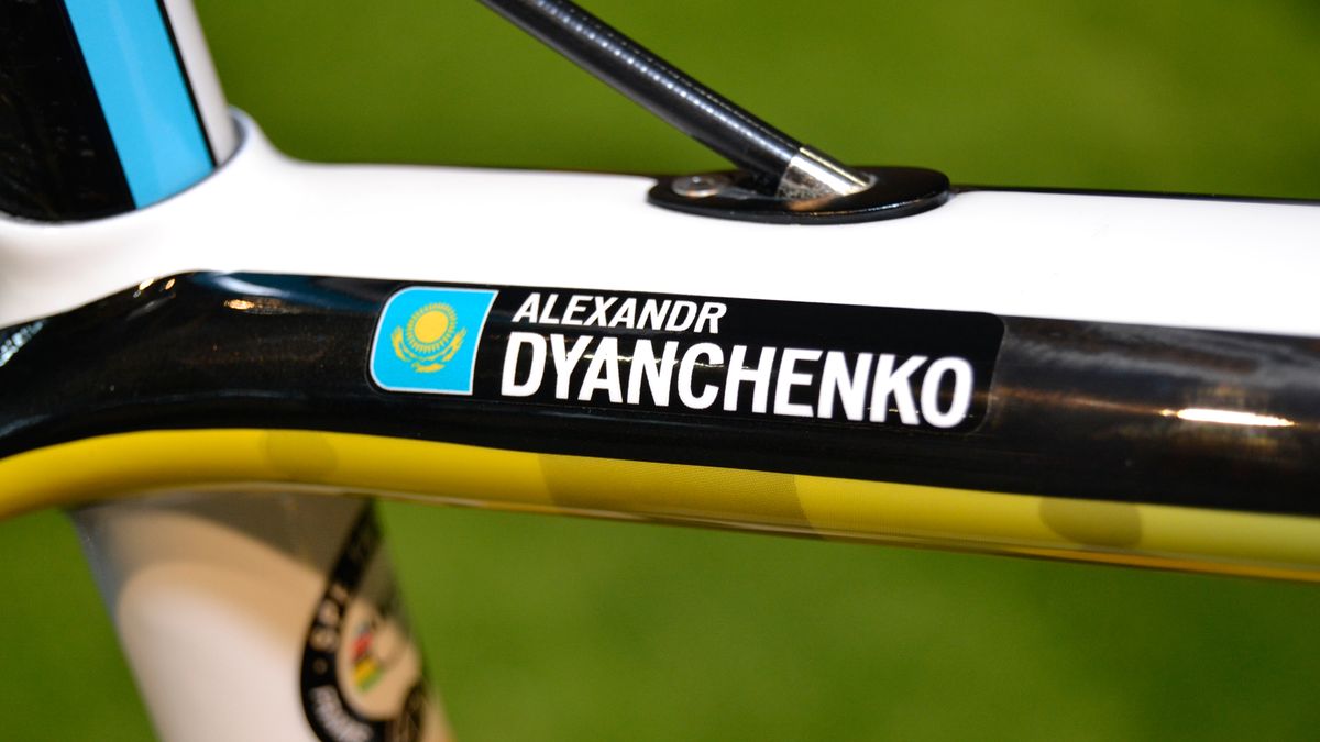 We guess former Kazakh national champion Alexander Dyanchenko must have at least one spare bike, or maybe he was on the beach