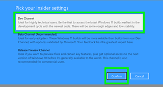 Windows 11 insider how to step 9: Dev Channel