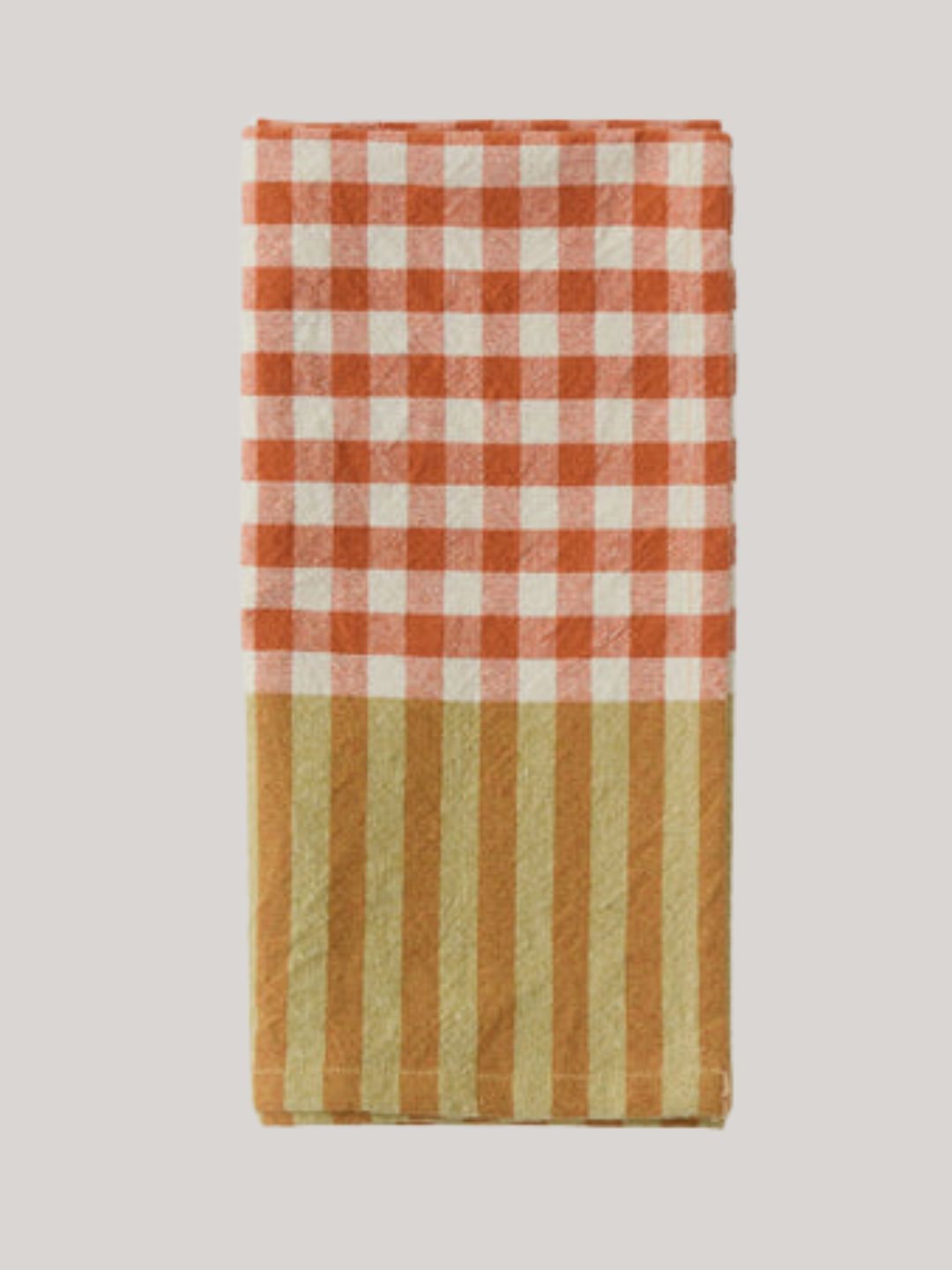 TOAST, Hand-Woven Siesta Check Napkin in Peach/Bright Olive