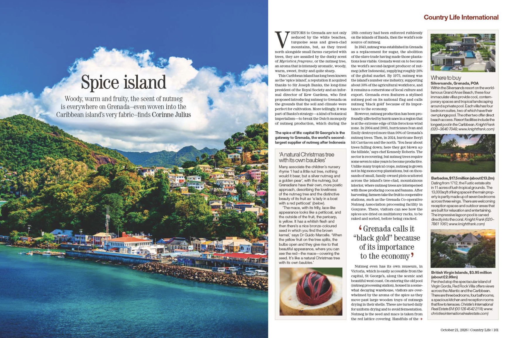 Magazine spread from Country Life October 21, 2026