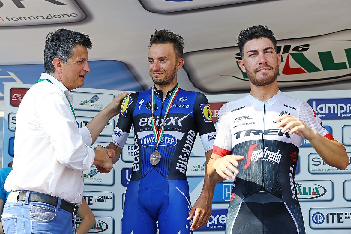 Gianlucan Brambilla (Etixx-Quickstep) and Giacomo Nizzolo (Trek-Segafredo)