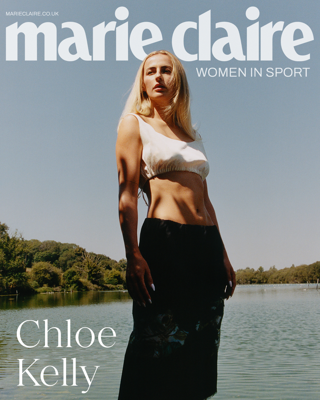Marie Claire UK's sixth annual Women in Sport cover, starring Lioness, Arsenal player and professional footballer Chloe Kelly in head-to-toe Prada