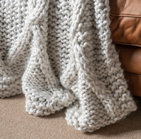 Cable knit throw, La Redoute