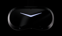 Pimax's new VR headset, the Crystal Pro, on a black background. 