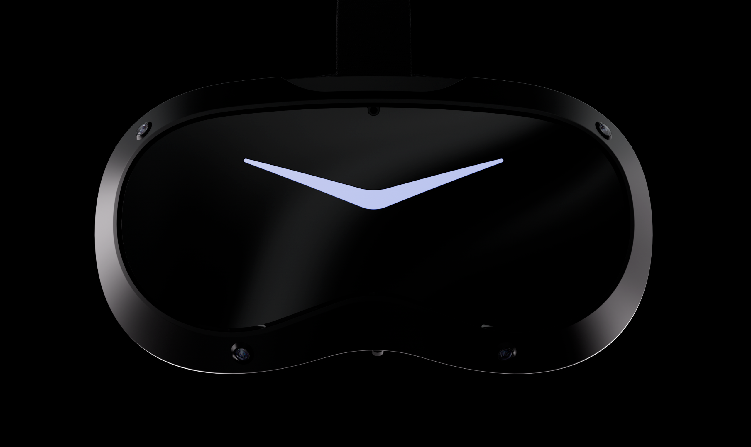 Pimax's new VR headset, the Crystal Pro, on a black background. 