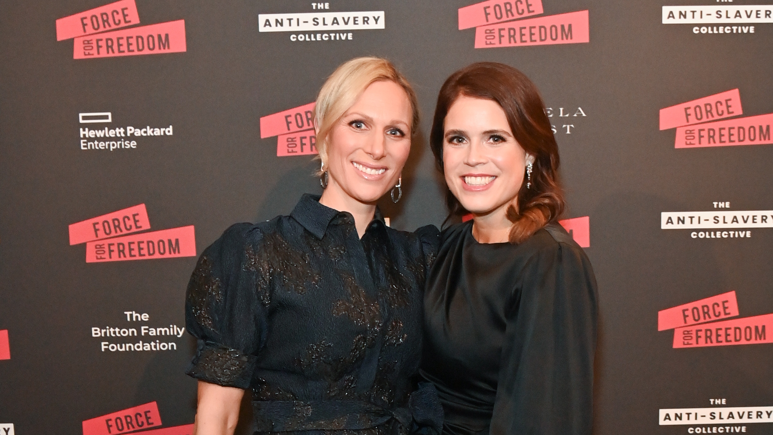 Zara Tindall and Princess Eugenie looked incredible in black and gold