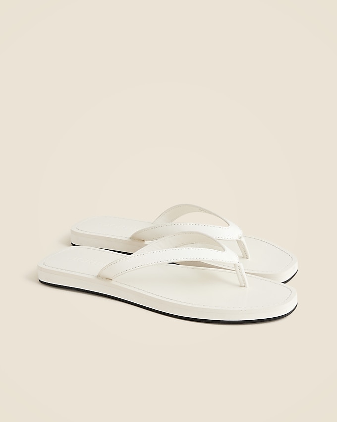 Wide Thong Sandals in Leather