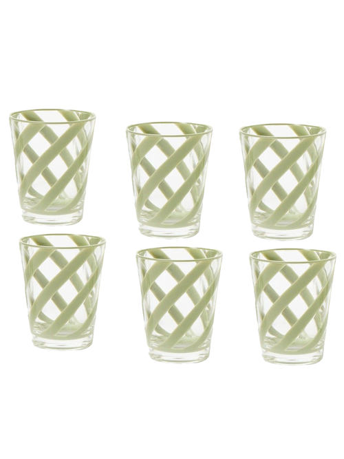 Green Swirl Outdoor Glasses (set of 6)
