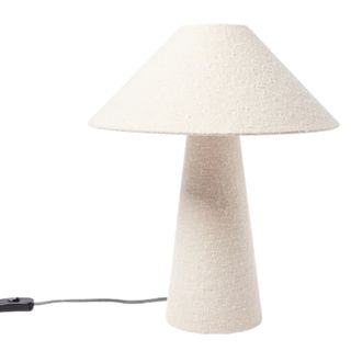 Oliver Bonas Alma White Boucle Desk & Table Light