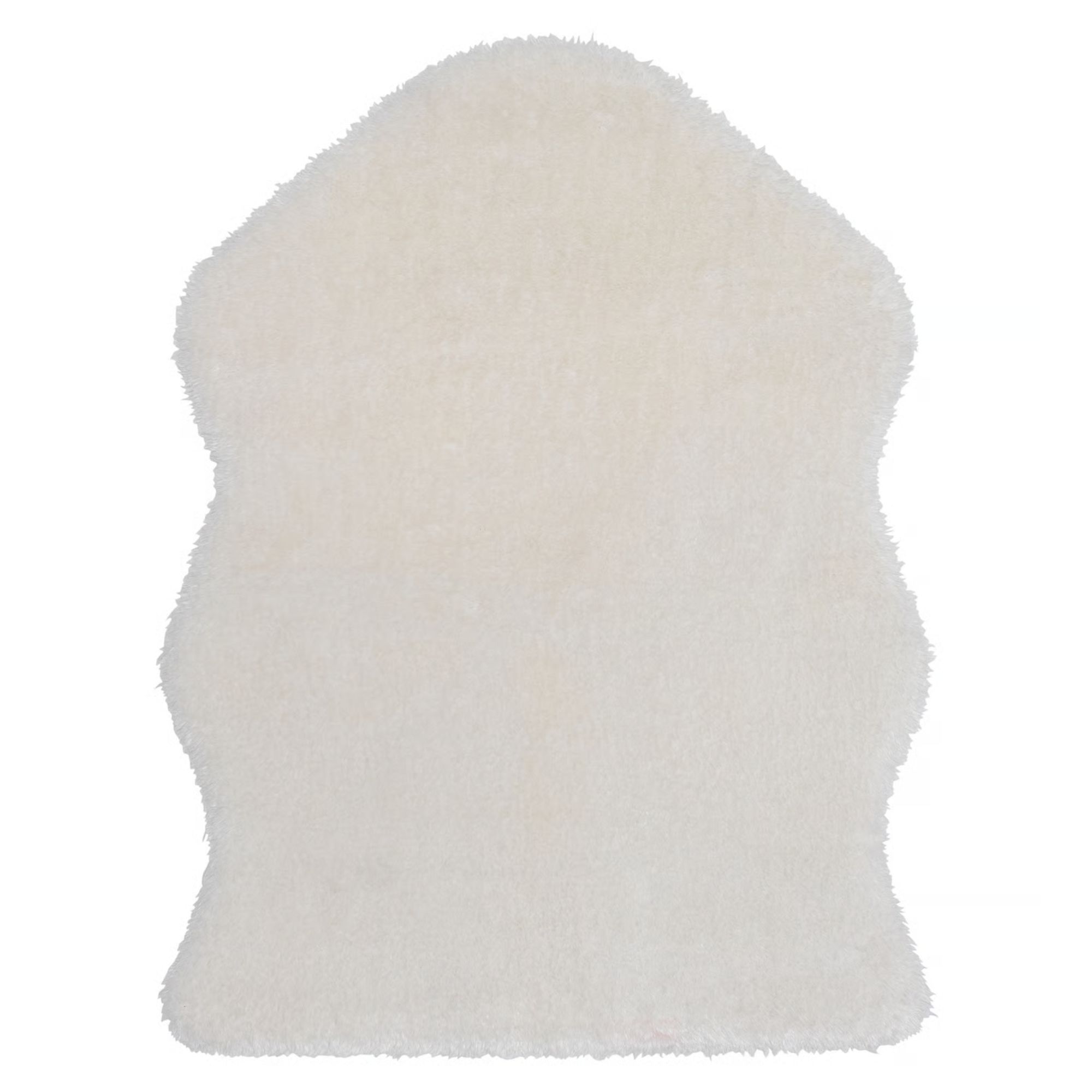 A white IKEA sheepskin-style rug