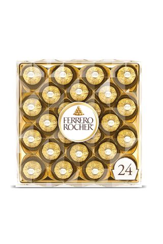 Ferrero Rocher, 24 Count, Gourmet Milk Chocolate Hazelnut, Chocolate Gift Box, Individually Wrapped, 10.6 Oz