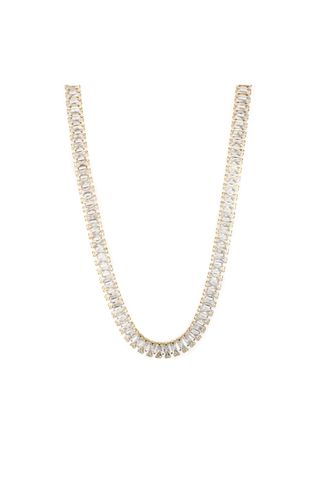Mazin Jewels Iced Baguette Tennis Chain Necklace