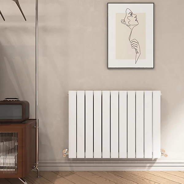 EMKE Double Flat Panel Horizontal White Radiator