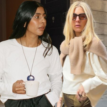 fashion collage featuring two style influencers Monikh Dale and Lilly Sisto wearing the silk taffeta pants trend for 2026