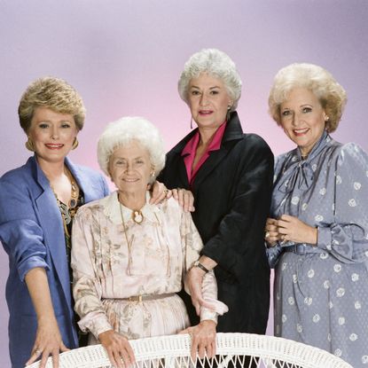 the golden girls season 2 pictured l r rue mcclanahan as blanche devereux, estelle getty as sophia petrillo, bea arthur as dorothy petrillo zbornak, betty white as rose nylund photo by gary nullnbcu photo bank