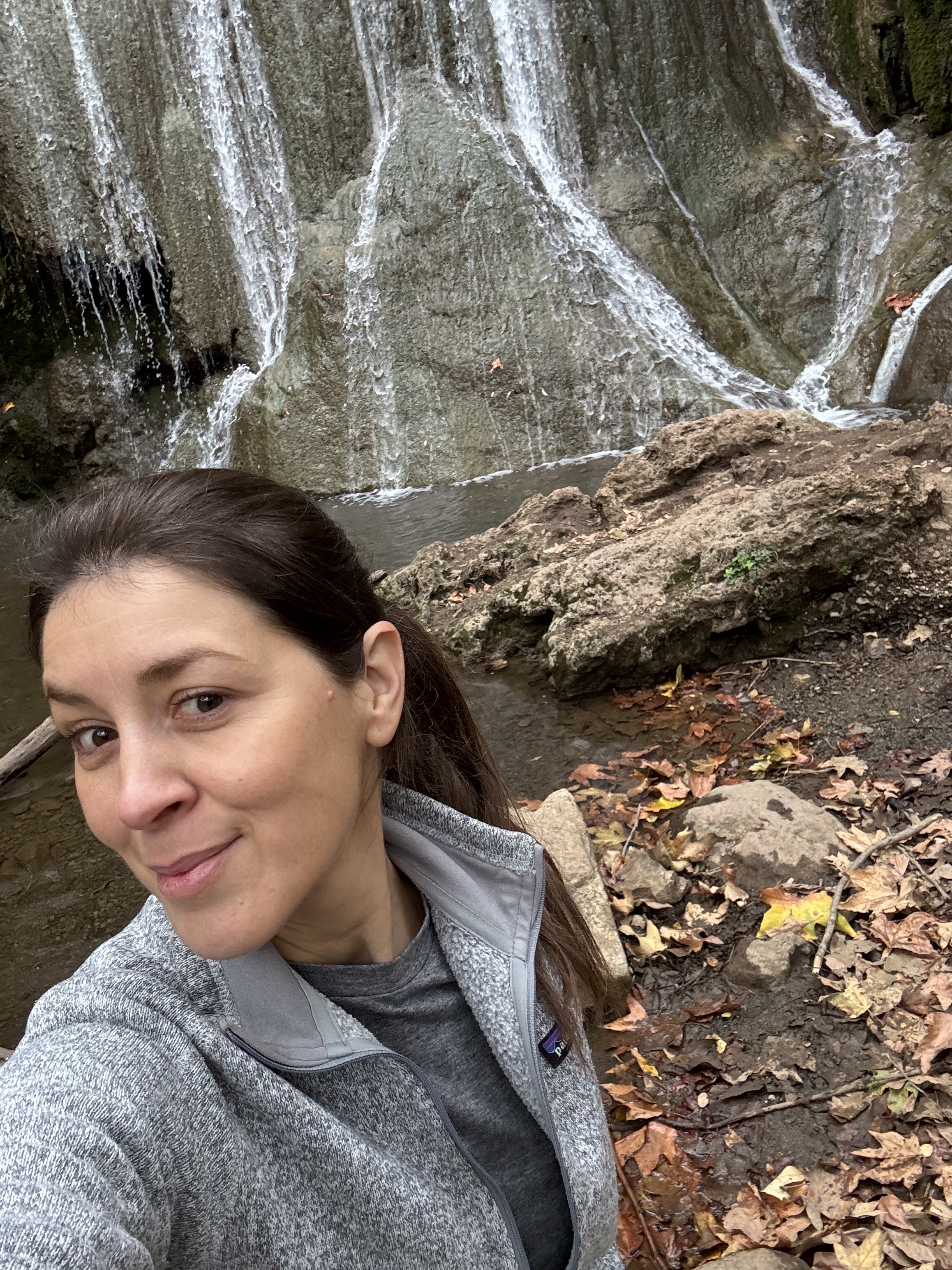 Fashion editor Judith Jones in a Patagonia fleece jacket.