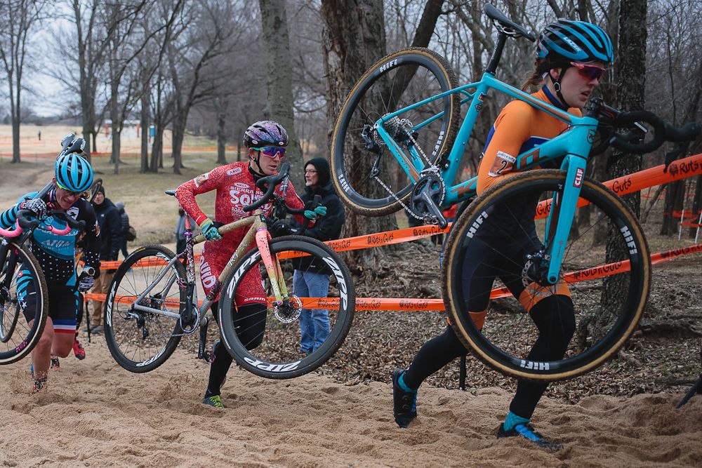 Clara Honsinger leads on the run-up at Ruts 'n' Guts