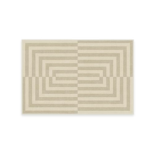 Ruggable X Jonathan Adler Machine Washable Modern Area Rug – Op Art Natural 2x3, Stain-Resistant, Non-Slip With Cushioned Pad – Small Rugs for Living Room, Bedroom, Hallway, Entryway & Bathroom