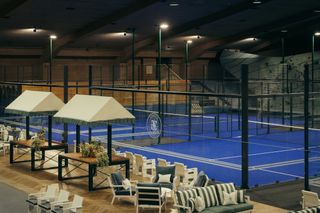 A view of the three padel courts at Gleneagles hotel in Scotland