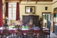 dining room in a converted schoolhouse