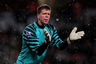 Wojciech Szczesny in action for Arsenal against Wigan Athletic in November 2010.