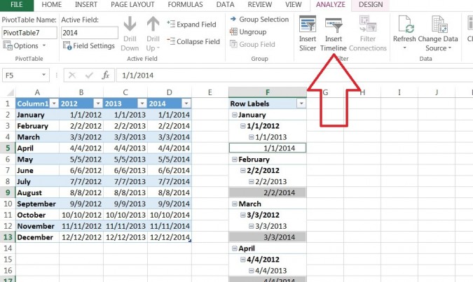 How To Create a Pivot Table Timeline in Excel 2013 | Laptop Mag