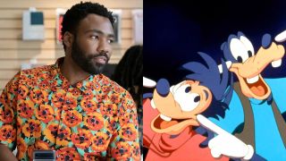 Donald Glover and Max and Goofy
