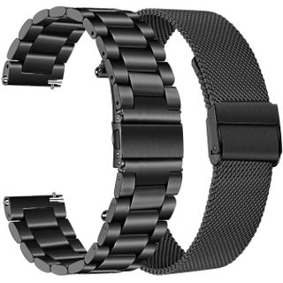 TRUMiRR Solid Stainless Steel + Mesh Woven Band (2-Pack) for Galaxy Watch 4 and 5