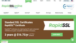 RapidSSL website screenshot.