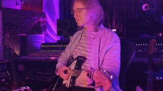 Kevin Shields with his new Fender Shields Blender pedal
