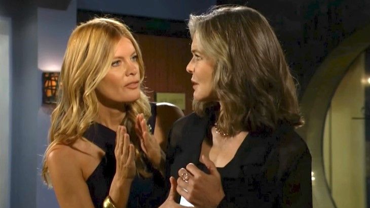 Michelle Stafford and Susan Walters as Phyllis and Diane in a spirited conversation in The Young and the Restless