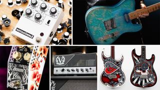 JHS Pedals Notadumble, Fender Brad Paisley Lost Telecaster, ThorpyFX Hanami, Victory The Deputy, Fender Japan Deck O' Cards Stratocasters